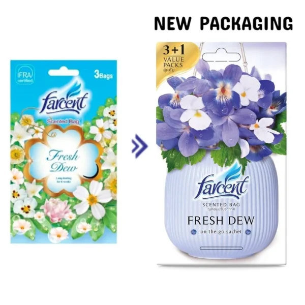 FARCENT Scented Bag 3X10G Fresh Dew Pewangi Air Freshener