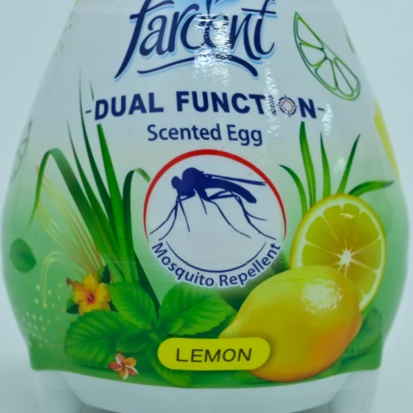 Farcent Dual Function Scented Gel Egg Air Freshener Mosquito Repellent Pewangi 170G Lemon