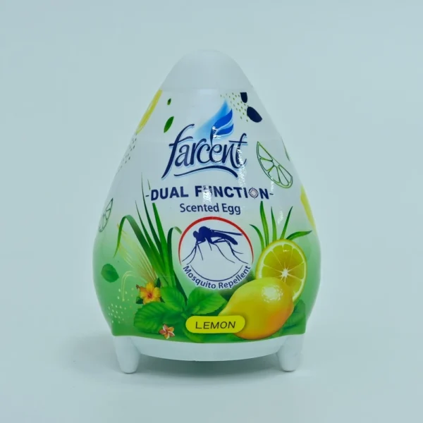 Farcent Dual Function Scented Gel Egg Air Freshener Mosquito Repellent Pewangi 170G Lemon