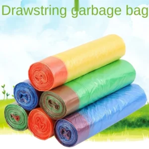 Disposable Large Drawstring Garbage Bags Thick Plastic Baggie Trash Rubbish 45 x 50 cm Throw Away