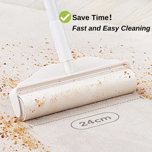 19cm   24cm Long Handle Lint Roller Clothes Floor Curtain Dust Sticky Cleaner Pet Fur Remover Duster