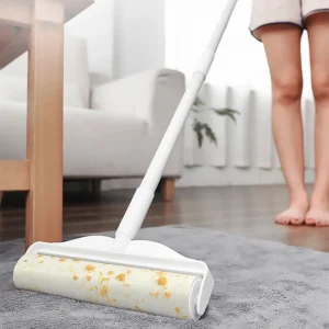 19cm   24cm Long Handle Lint Roller Clothes Floor Curtain Dust Sticky Cleaner Pet Fur Remover Duster
