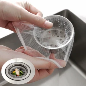 100pcs Disposable Kitchen Sink Filter Bags Fine Mesh Colanders Strainers Elastics Drain Covers