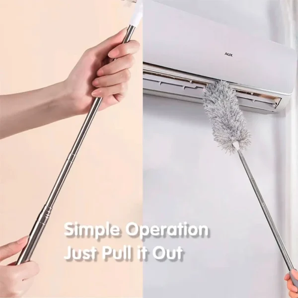 4 In 1 Microfiber Duster Set Extra Long Handle 280cm Ceiling Fan Wall Corner Bendable Brush Cleaner