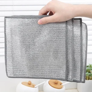 Anti Scratch Wire Dishcloth Cleaning Rags Sinks Stoves Kitchen Rust Removal Metal Steel Pot Pan