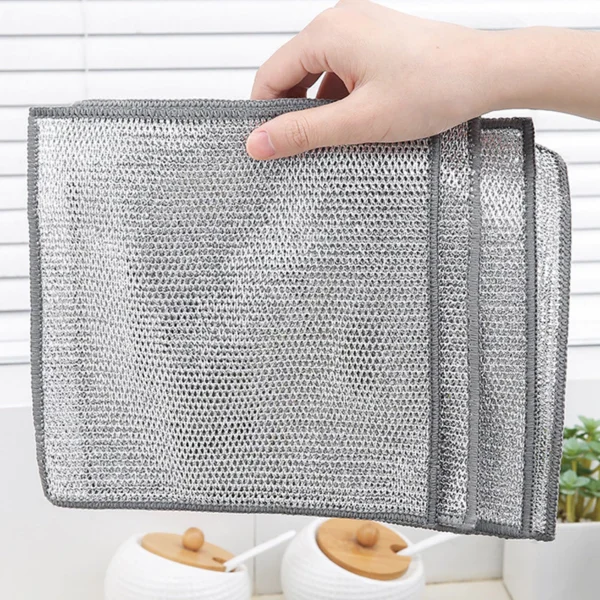 Anti Scratch Wire Dishcloth Cleaning Rags Sinks Stoves Kitchen Rust Removal Metal Steel Pot Pan